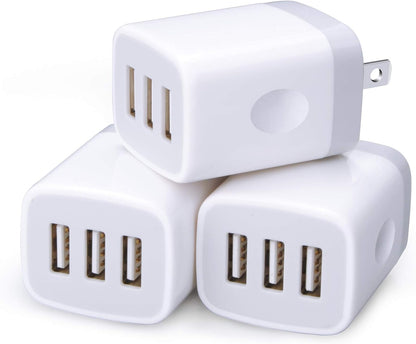 USB Charging Plug, Wall Charger Adapter,  3Pack Universal Travel 3.1A 3Muti Port Fast Charging Block Compatible with Iphone 15 14 13 12 SE 11 Xs Pro,Samsung Galaxy S23 S22 S21 S20 Ultra, Google